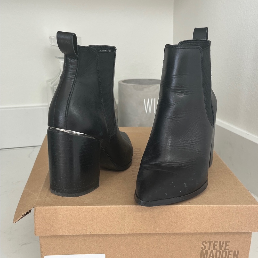 Steve Madden Black Heeled Ankle Boots